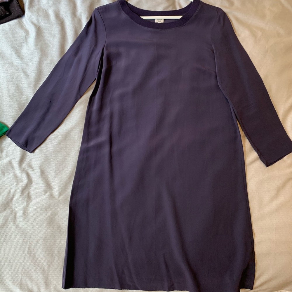 Aritzia's Wilfred navy blue silk dress XS